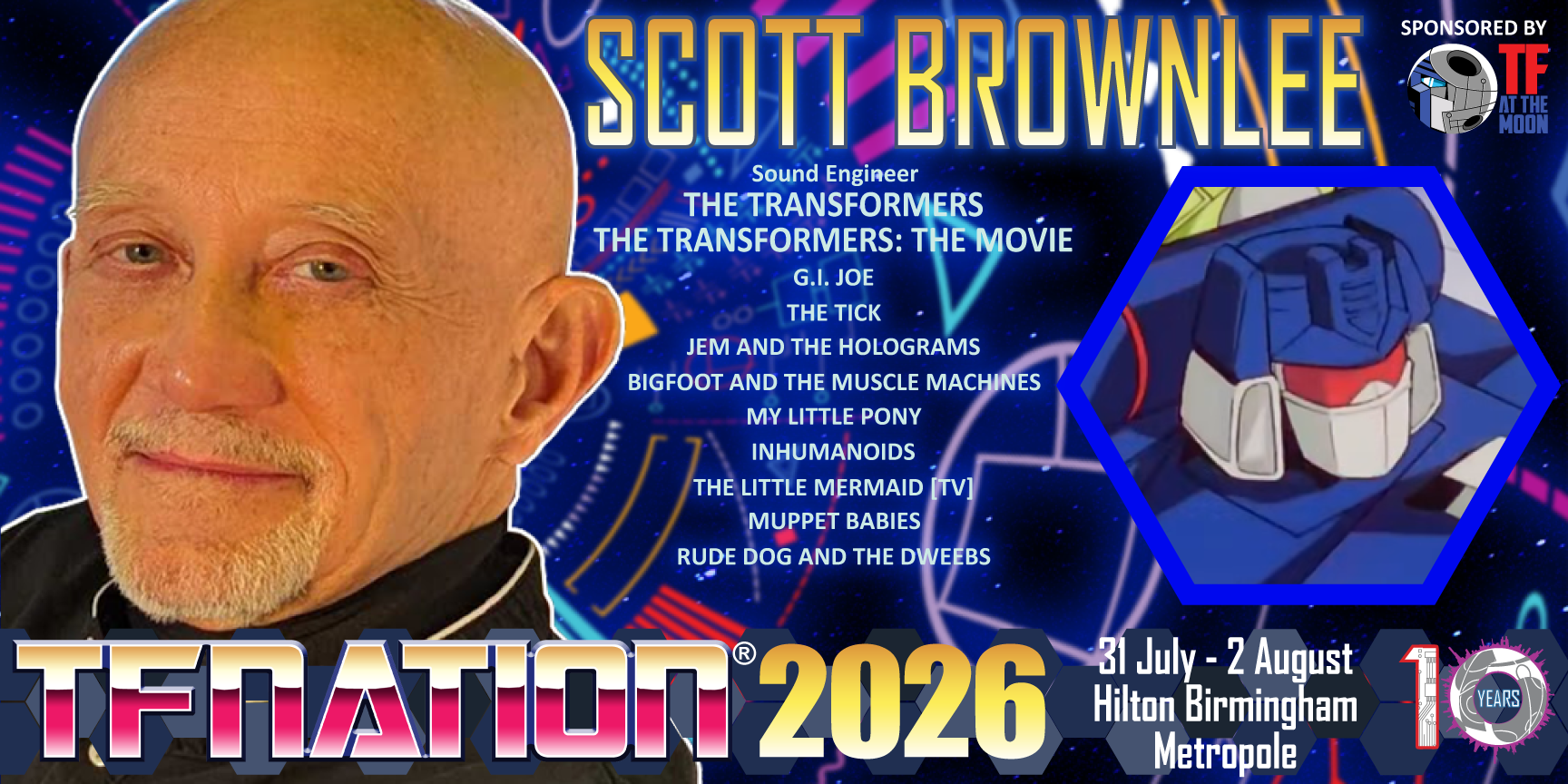 A Banner Announcing Scott Brownlee's Appearance at TFNation 2026 sponsored by TF at The Moon